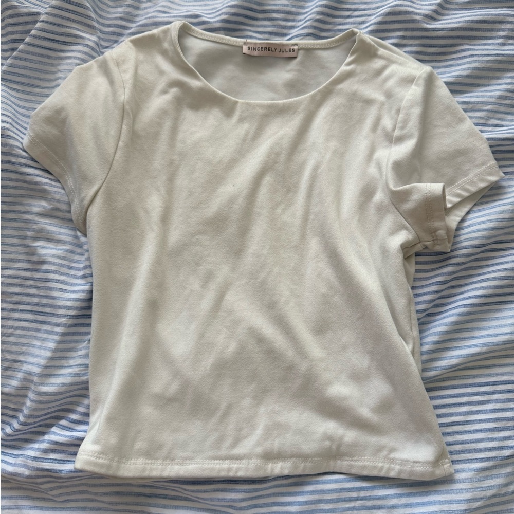 Sincerely Jules Blue and White Striped Tee